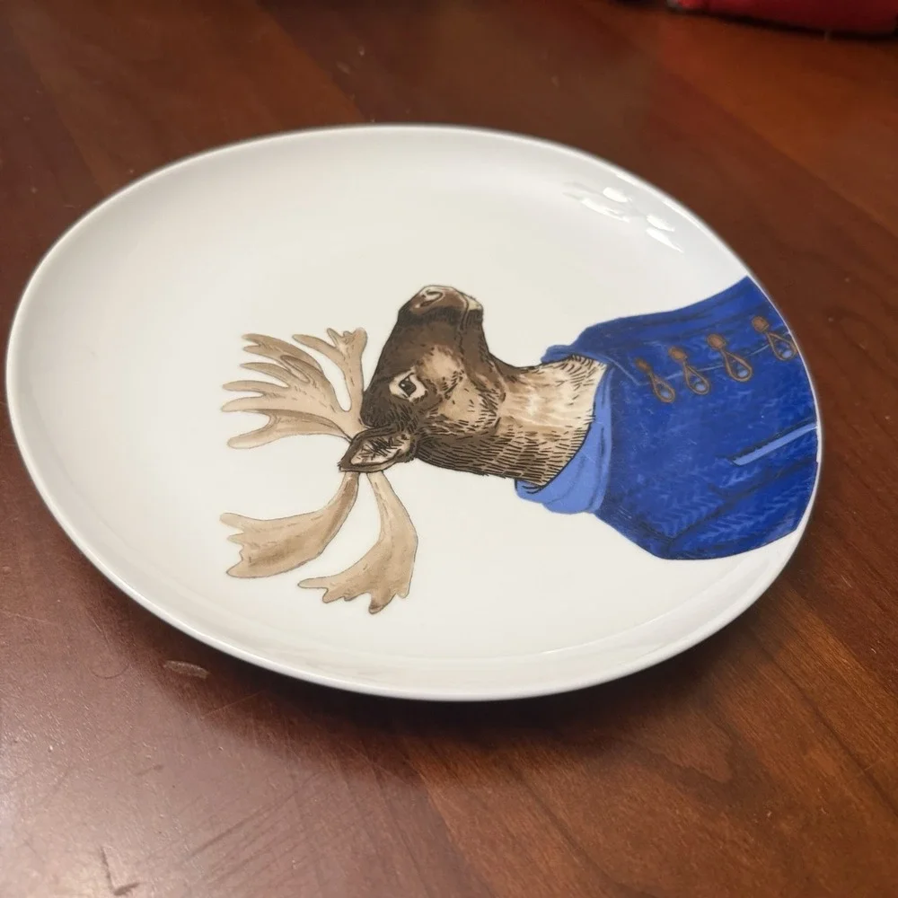 Rachel Kozlowski West Elm Moose Plate 2015 Dapper Animal Art Artsy Holiday